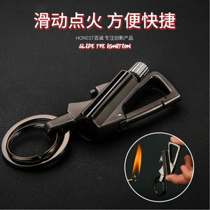 Encendedor multifuncional JOFI con llavero dorado, portátil, para uso en exteriores, abrebotellas, encendedor para camping - Product Image 4