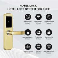 Cerradura Inteligente para Puerta de Seguridad de Acero Inoxidable con Sistema de Software Inteligente en Red WiFi, Cerradura de Hotel con Tarjeta RFID sin Llave