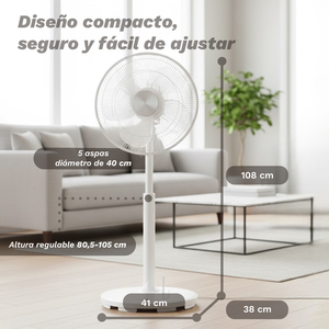 Ventilatore a piantana Grunkel 40 cm con 4 velocità e telecomando - Product Image 5