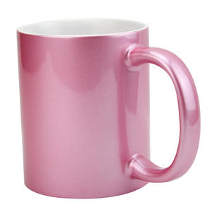 Sublimation Pearlescent Ceramic <b>Mug</b> 350ml Silver Coated For Giveaways - Product Image 2