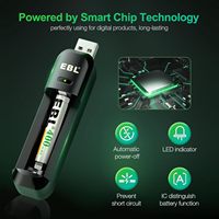 Baterai Digital EBL High Capacity 400mAh Rechargeable AAAA Ni-MH 1.2V dengan Charger Pintar 1200 Siklus 2 Buah