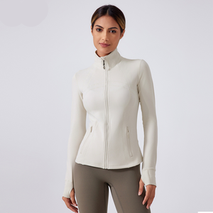 Nieuwe dames yogajacket voor hardlopen, fietsen en sport, ademend, lichtgewicht, vochtregulerend, lange mouwen, regular fit, opstaande kraag - Product Image 4