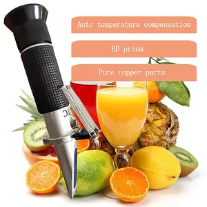 Refractometer Brix measurement range 0~50% Fruit juice milk tea Brix meter ATC handheld concentration Brix meter test