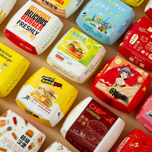 Cajas para Alitas <span class=keywords><strong>de</strong></span> Pollo y Hamburguesas con Logotipo Personalizado, Desechables, Biodegradables, Ecológicas, con Forro <span class=keywords><strong>de</strong></span> Esponja, Laminación Mate, Empaque para <span class=keywords><strong>Comida</strong></span> Rápida - Product Image 3