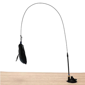 Teaser Stick With Bell, Feather, Long <b>Rod</b> Suction Cup - Product Image 1