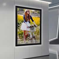Bingkai Poster Film LED Backlit yang Dipasang di Dinding, Kotak Lampu Gambar Seni, Bingkai Display Iklan Lightbox untuk Dinding Home Theater