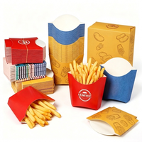 Boîte à frites en carton blanc anti-graisse personnalisée pour la vente en gros de services de restauration rapide à emporter