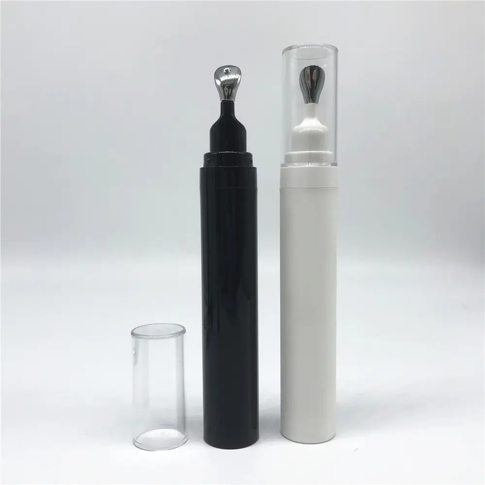 सिल्वर मसाज के साथ 8 मिली 20 मिली पेन आकार की छोटे आकार की वायुहीन नेत्र सार बोतल