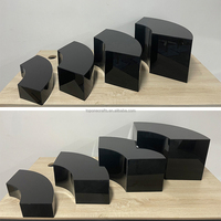 Ensemble de 7 pièces pour la fête de mariage, présentoir de buffet en acrylique noir et blanc, présentoir de nourriture pour cube de nidification, rehausseurs en acrylique pour la fête de mariage