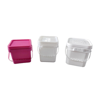 Seau en plastique carré blanc en PP haute étanchéité de 1/2/3/4/5 gallons pour emballage personnalisé de liquides à usage industriel