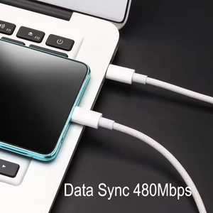 Cao Cấp 1M Dệt Bện <span class=keywords><strong>USB</strong></span> Loại C Để <span class=keywords><strong>USB</strong></span> Loại C 3A Nhanh Chóng Sạc Sạc Cáp Cho Điện Thoại 15 Pro Max - Product Image 4
