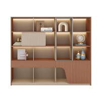 Grand meuble de rangement en bois pour bureau, armoire à dossiers verticale, meuble de rangement multi-boîtes, ensemble de mobilier moderne personnalisable