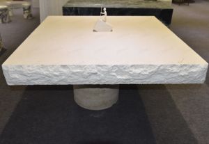 Pietra di SH pietra naturale sala da pranzo <span class=keywords><strong>mobili</strong></span> semplice bianco pietra calcarea tavolo da pranzo quadrato bianco pietra calcarea tavolo da pranzo - Product Image 4