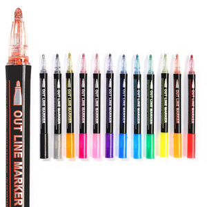 Marqueur de peinture à double ligne de couleur métallique de haute qualité pour l'école et le travail - Product Image 4