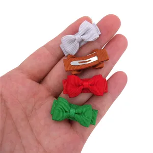 Thumbnail Bow Snap Hair Clips for Toddler Baby Girl Kids Fine Hair Clips in Fringe Bangs Tiny Hair Bow Barrettes Accessories
