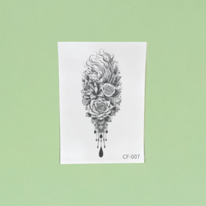 Autocollant de <span class=keywords><strong>tatouage</strong></span> temporaire imperméable en papier, transfert d'eau, personnalisable, impression offset CMYK, motif fleur <span class=keywords><strong>rose</strong></span> pour <span class=keywords><strong>bras</strong></span>, jambe et corps féminin - Product Image 4