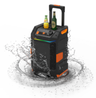 Enceinte portable étanche personnalisée GENCE avec batterie amovible et roues de transport pour événements professionnels en extérieur