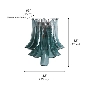 Lámpara de pared de pétalos de vidrio de Murano adecuada para dormitorios, pasillos, vestíbulos de Hotel, lámpara de pared de Metal Xiravo <span class=keywords><strong>Petral</strong></span> de vidrio ámbar soplado a mano - Product Image 4