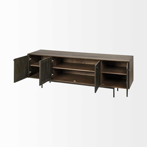 Supporto TV mobile in legno massello marrone HMS 20 \ "con portaoggetti chiuso - Product Image 6