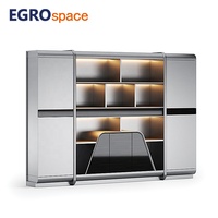 Meuble de bureau commercial EGROspace : Armoire de rangement exécutive en bois avec tiroirs verrouillables et portes pour dossiers