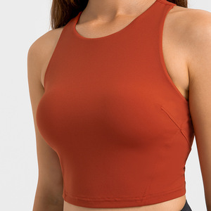 Mujeres Sport Essentials Running Sport Chándal Top Cuello alto Tank Top Crop Built in Bra Tank Tops para damas - Product Image 5