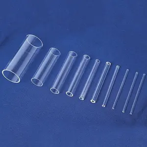 Tubos de vidrio de cuarzo transparente de sílice pulido resistentes al calor personalizados de varios tamaños