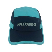 Casquette de camping 5 panneaux en polyester à sangle réglable, impression de logo personnalisé, pour le sport, la course, les activités de plein air, la plage, les fêtes, les loisirs et les voyages