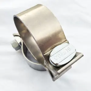 Joint bout à bout haute résistance Kit de bande de pince d'échappement universel en acier inoxydable Clips de tuyau Turbo automatique pince à bande en <span class=keywords><strong>v</strong></span> - Product Image 4