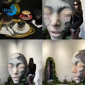 Estatua de Cabeza Gigante Femenina de Espuma de Fibra de Vidrio Estilo Occidental Hecha a Medida para Decoración de Bares, Centros Comerciales y Parques - Product Image 3