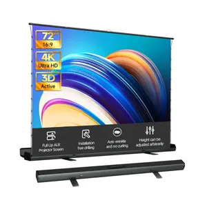 72 polegadas home theater projetores 4k 16:9 rápido dote 3D portátil puxar a tela de projeção