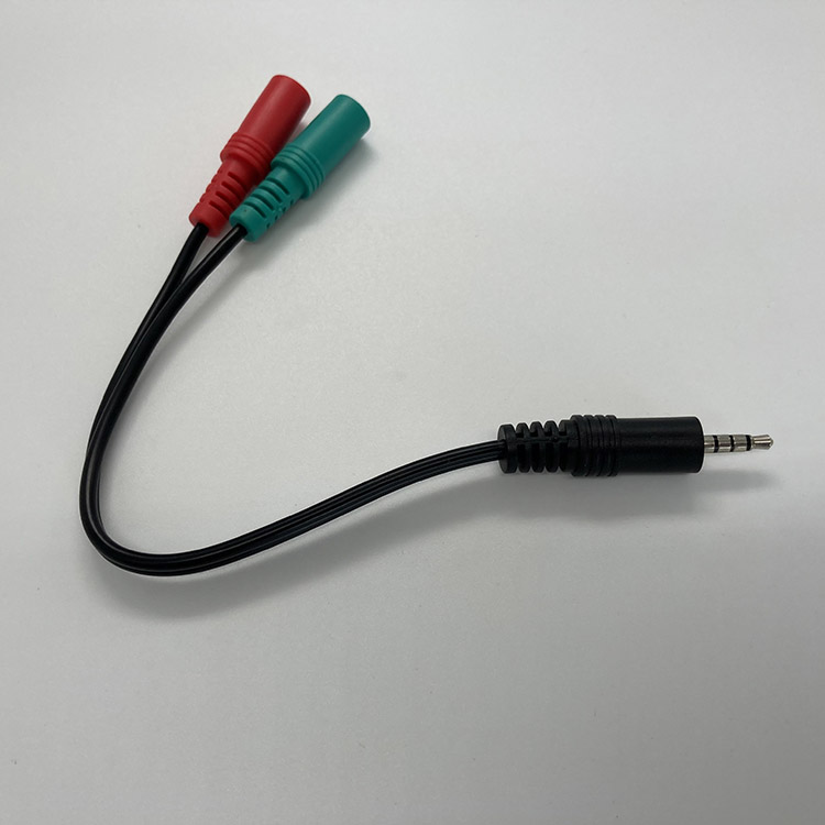 Разветвитель для гарнитуры со штекером 3,5 мм на 2 гнезда, аудиокабель с микрофоном, стереогарнитура для ПК, игровая гарнитура, конвертер для чата, кабель-переходник