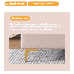 편안한 등받이와 인기있는 디자인 현대 가죽 침대 도매 가격 사용자 정의 크림 화이트 킹 사이즈 어린이 침대 소년 - Product Image 5