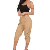 Womens Pants Cotton Trousers Waist Loose Pocket Elastic Three Quarter Pant   Walmartcom