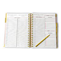 Agenda de luxe rose personnalisé 2025 avec boîte cadeau, impression de votre agenda annuel, mensuel, hebdomadaire et quotidien, carnet avec stylo