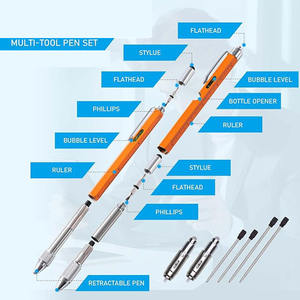 9in1 다기능 금속 스타일러스 프로모션 LED 라이트 레벨 드라이버 자 병따개 사용자 정의 볼펜 - Product Image 2