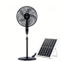 Ventilateur solaire 16 pouces 25W avec batterie lithium 10000mAh, panneau solaire mono 12W, commande manuelle à 3 vitesses, ventilateur sur pied d'urgence avec USB