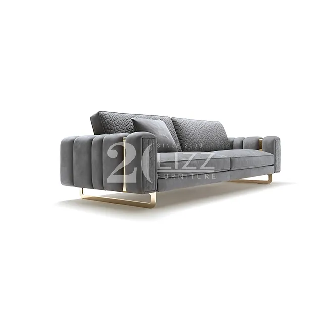Italian Style Design Hight Luxury Sofa Set Furniture Velvet Fabric Upholstered Living Room Couches Luxury Sofa