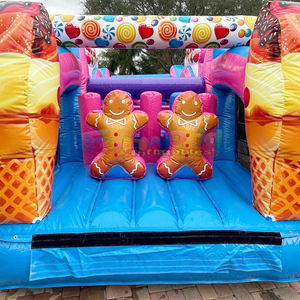 Christmas holiday party jumpers bounce house combo <b>inflatable</b> sugar shack obstacle course for kids and adults - Product Image 6