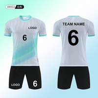 Setelan Jersey Sepak Bola Pria Versi Pemain Kustom 2026/2027 Bernapas Cepat Kering Biru Muda Lengan Pendek Pakaian Latihan