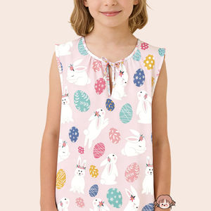 <span class=keywords><strong>Pyjama</strong></span> pour petite fille, ensemble haut et pantalon courts en coton tissé 100%, imprimé, ignifuge, vente en gros - Product Image 2