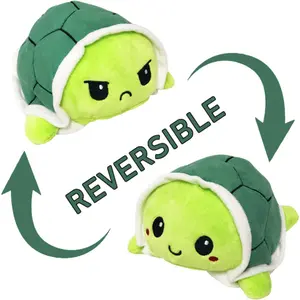 reversible turtle plush art toy flip tortoise double side octopus new creative cute animal soft cotton toy different mood gift