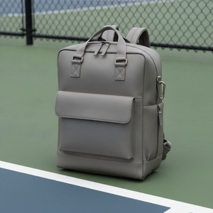Large Structured Italian-PU Pickleball <b>Backpack</b> Holds 4 Paddles Italian-Look Smooth Custom Logo Wholesale - Product Image 3
