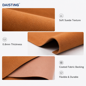 <span class=keywords><strong>Simili</strong></span> <span class=keywords><strong>cuir</strong></span> suédé en microfibre PU 0,8 mm, tissu synthétique nubuck doux pour chaussures, sacs, pompons, ceintures, artisanat DIY, matériaux de rembourrage - Product Image 3