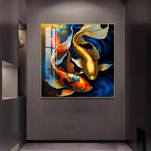 Décoration Murale Islamique HD : Peinture Murale LED de Luxe en Porcelaine Cristalline avec Poissons et Animaux pour Salon - Product Image 4