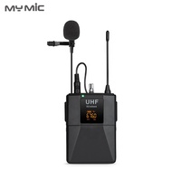 Mikrofon Lavalier Nirkabel UHF MY MIC WLJ01, Mikrofon Kerah untuk Kamera, Ponsel, Laptop, PC