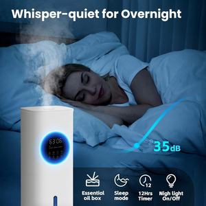 Pelembab udara dengan lampu UV, 8L hangat dan dingin, atas kabut mengisi air untuk ruang besar dengan lampu UV, sterilisasi ultrasonik, dudukan kabut dingin - Product Image 5