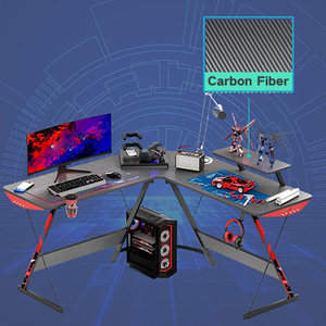 2024 nóng bán hiện đại Gamer bàn màu đen văn phòng chơi game bảng với tai nghe móc và giữ cốc - Product Image 2