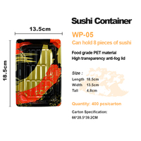 WP-05 En Gros Professionnel Rectangle À Emporter En Plastique Emballage Alimentaire Sushi Conteneur Plateau Avec Couvercle