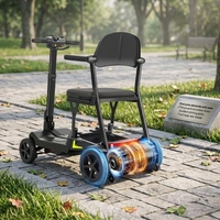 Scooter électrique léger de 16 kg à quatre roues pour usage en usine, approuvé pour les avions, facile à conduire pour les personnes âgées