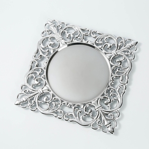 Wholesale Wedding Decorative Underplates 13in Gold Silver <strong>Square</strong> Plastic Charger <strong>Plates</strong> for Table <strong>Setting</strong> - Product Image 2